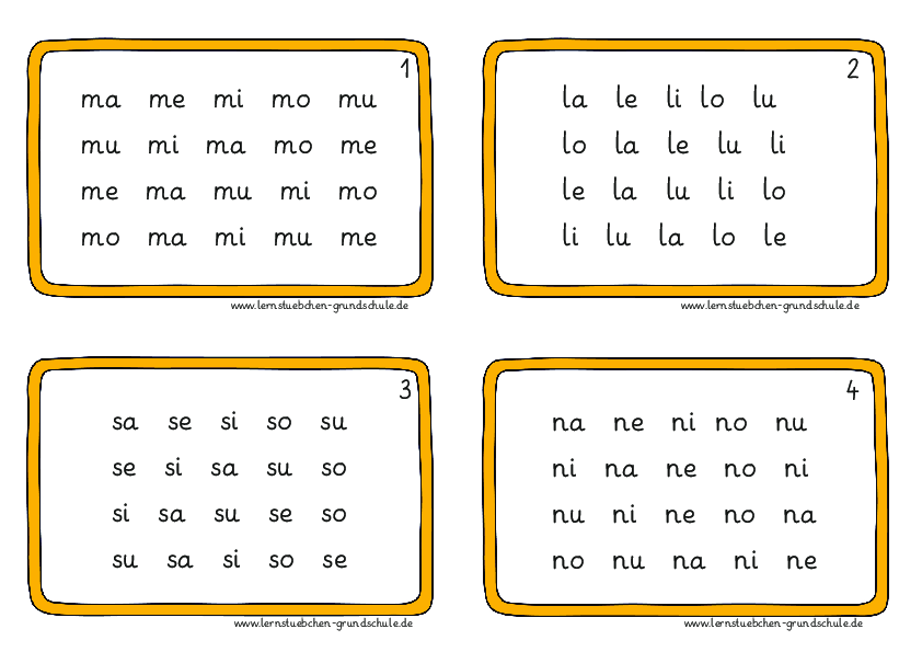 Minikartei zum Silbenlesen - l m n s (1)